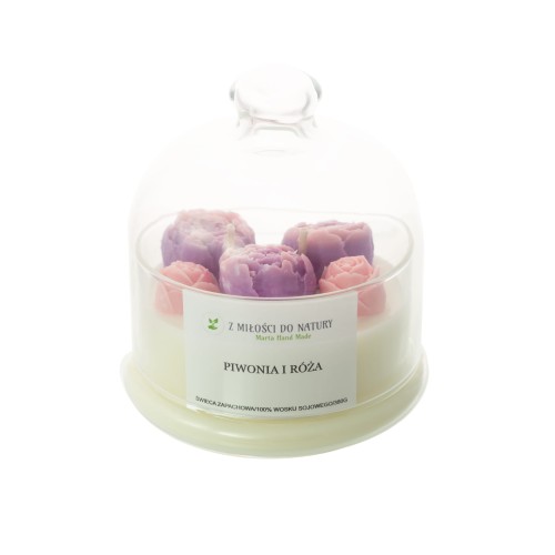 świeca - klosz duży - piwonia i róża 1.jpg