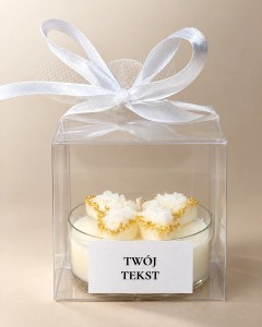 Podziękowania - Tealight plastikowy - motyl biały