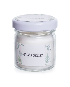 Podziękowania dla gości- wesele, chrzest- klasyczna świeca sojowa w słoiczku