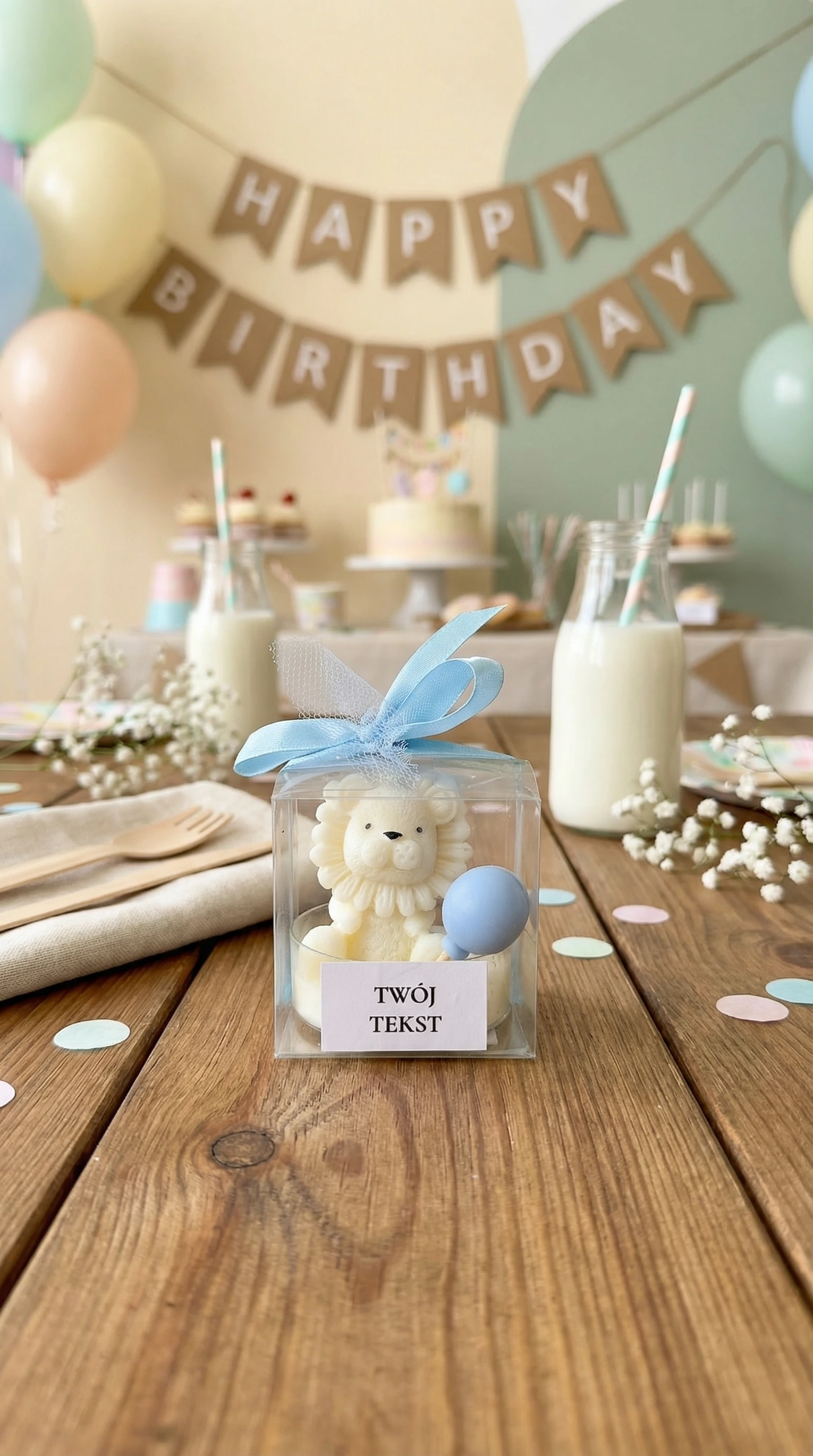 Podziękowanie dla gości – lew biały w w pudelku WS10268