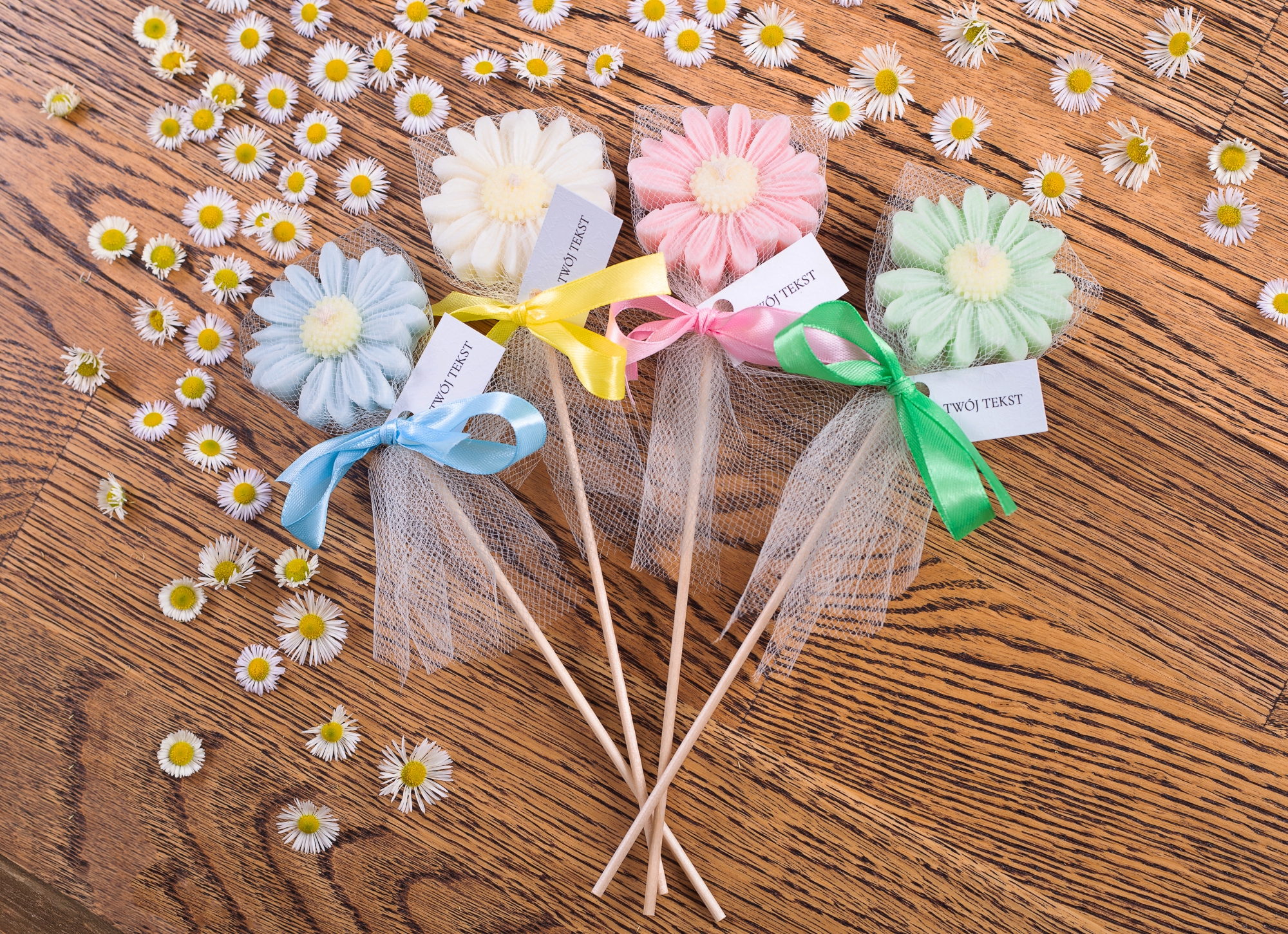 Stokrotki w tiulu komplet